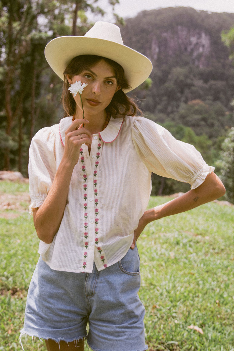 Gabby Blouse - Macadamia – Marigold Mustang