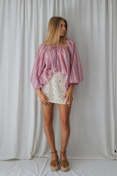 Nellie Crochet Skirt- Powder