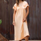 Betty Embroidered Midi Dress - Apricot