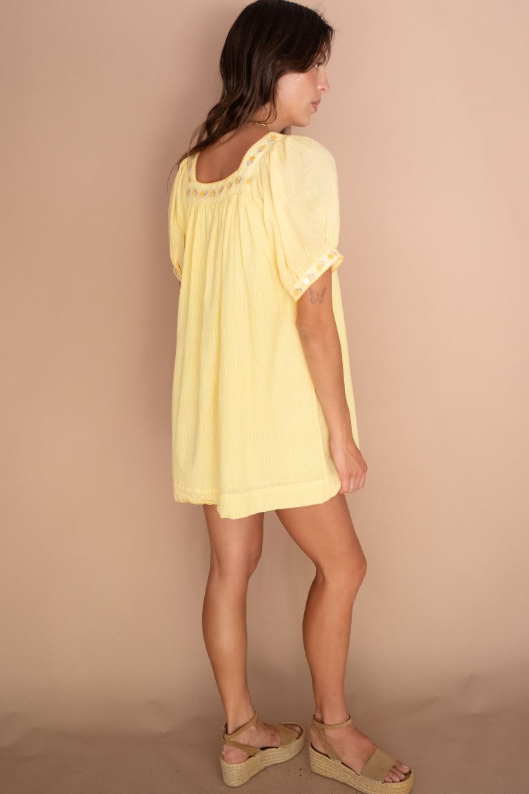 Gabby Mini Dress - Lemon