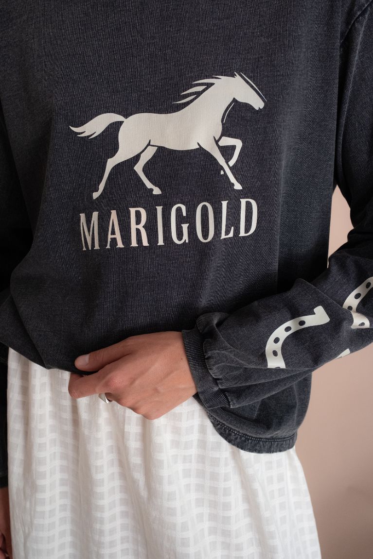 Mustang Tee - Washed black