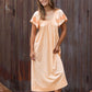 Betty Embroidered Midi Dress - Apricot