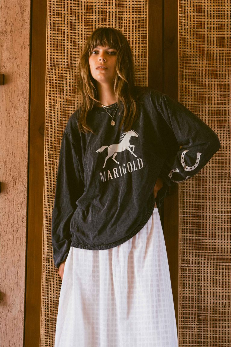 Mustang Tee - Washed black