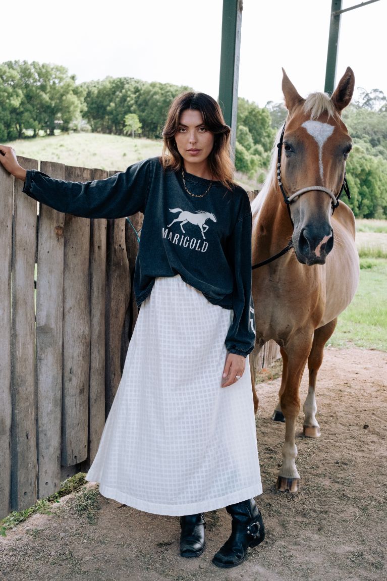 Mustang Tee - Washed black