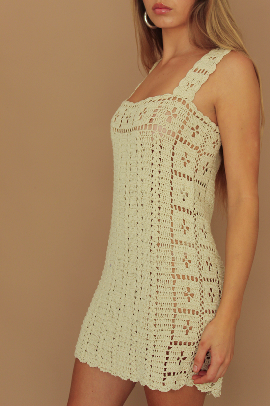 Sasha Crochet Mini Dress - Cream