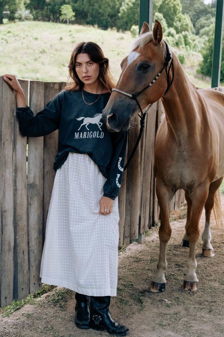 Mustang Tee - Washed black