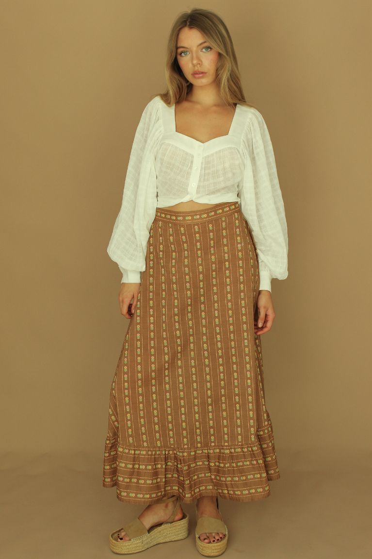 Delilah Maxi Skirt - Walnut