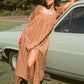 Delilah Smock Midi Dress - Walnut
