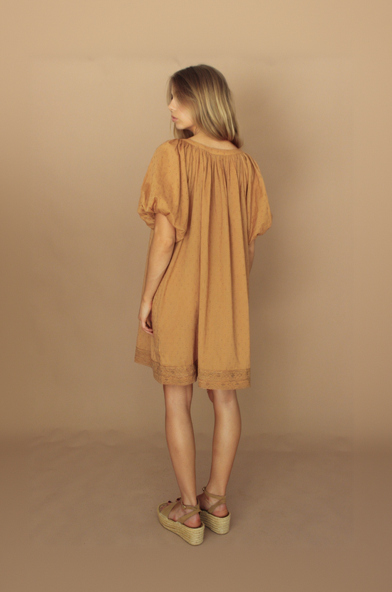 Camille Smock Dress - Pecan
