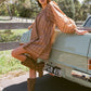 Delilah Mini Dress - Walnut