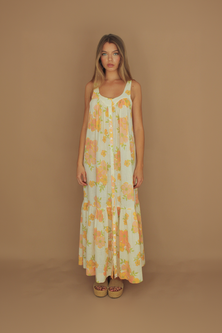 Juliette Button Down Maxi Dress - Bloom