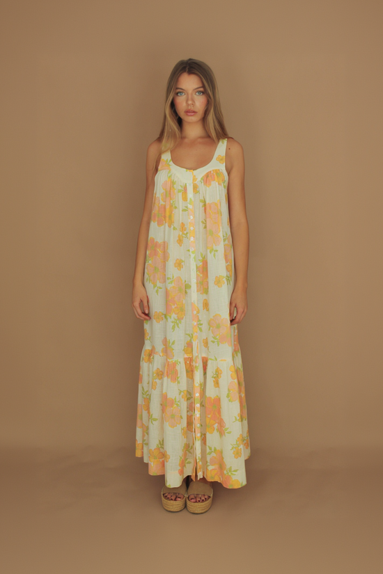 Juliette Button Down Maxi Dress - Bloom