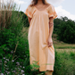 Betty Embroidered Midi Dress - Apricot