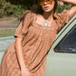 Delilah Smock Midi Dress - Walnut