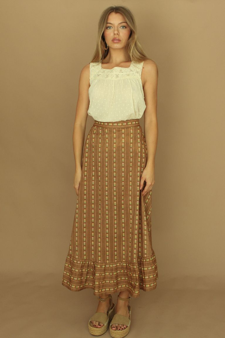 Delilah Maxi Skirt - Walnut