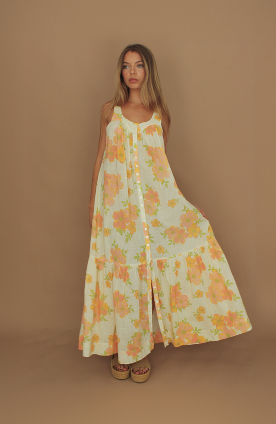 Juliette Button Down Maxi Dress - Bloom