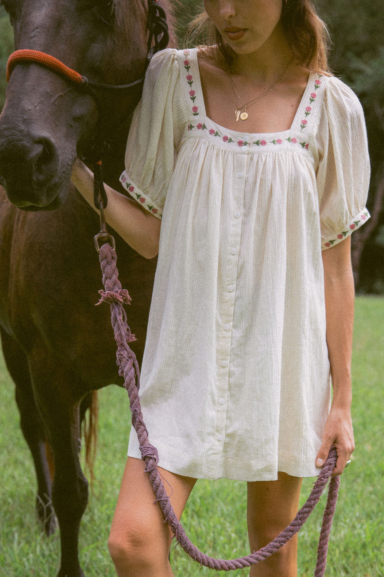 Gabby Mini Dress - Macadamia