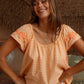 Betty Embroidered Top - Apricot