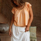 Betty Embroidered Top - Apricot