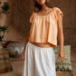 Betty Embroidered Top - Apricot