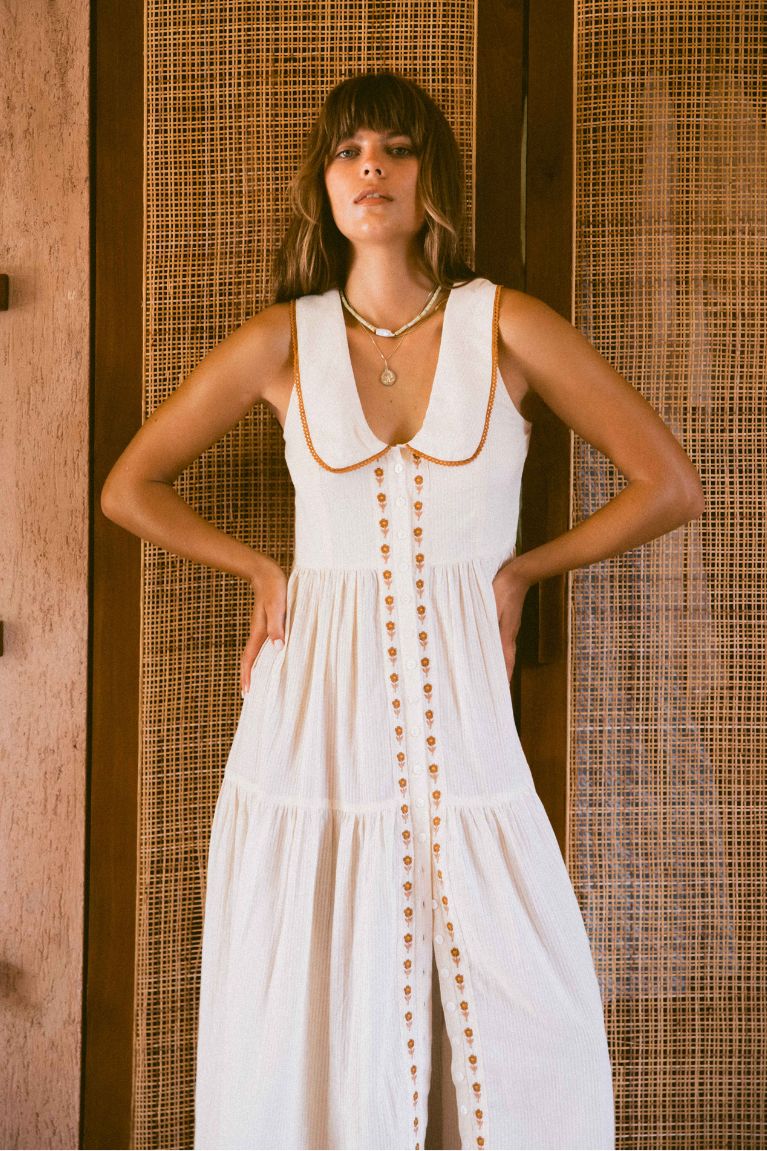 Gabby Midi Dress - Cream