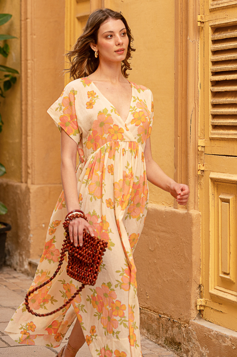 Juliette Dolman Sleeve Maxi Dress - Bloom