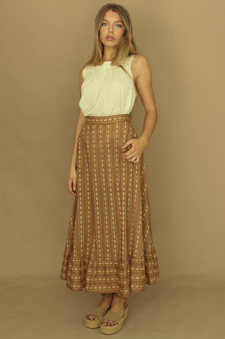 Delilah Maxi Skirt - Walnut