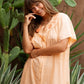 Betty Embroidered Smock Dress - Apricot