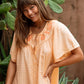 Betty Embroidered Smock Dress - Apricot