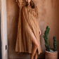 Delilah Smock Midi Dress - Walnut