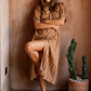 Delilah Smock Midi Dress - Walnut