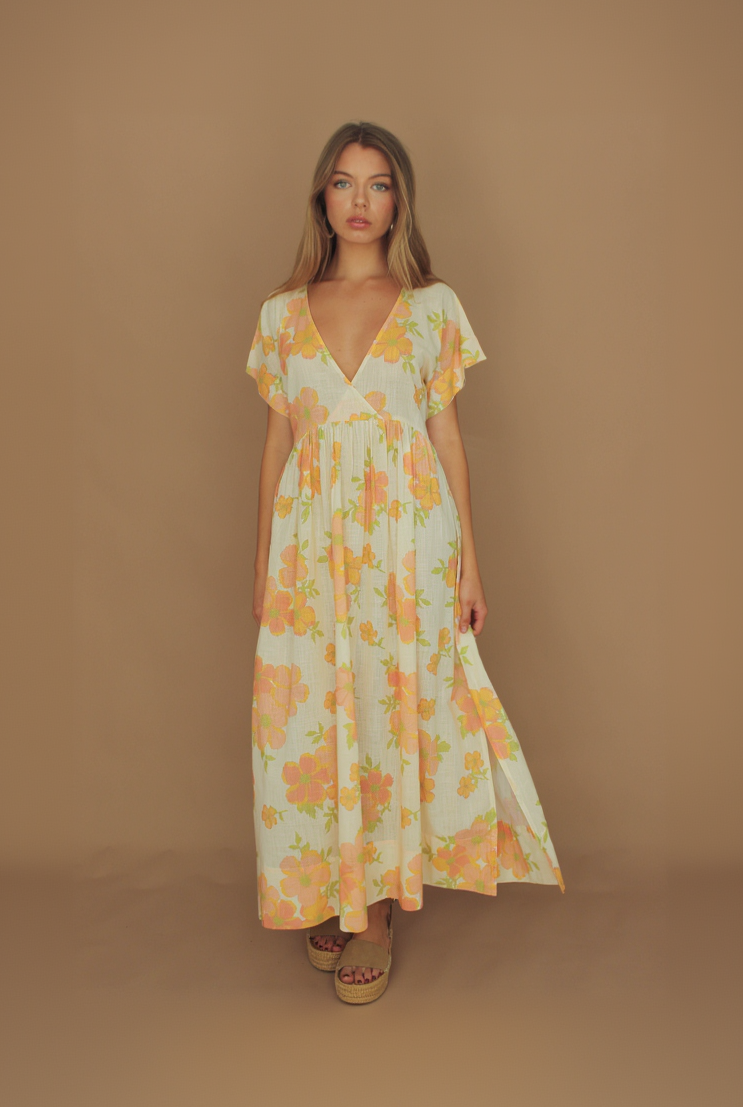 Juliette Dolman Sleeve Maxi Dress - Bloom