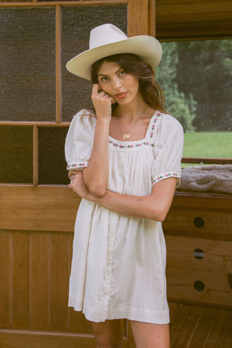 Gabby Mini Dress - Macadamia