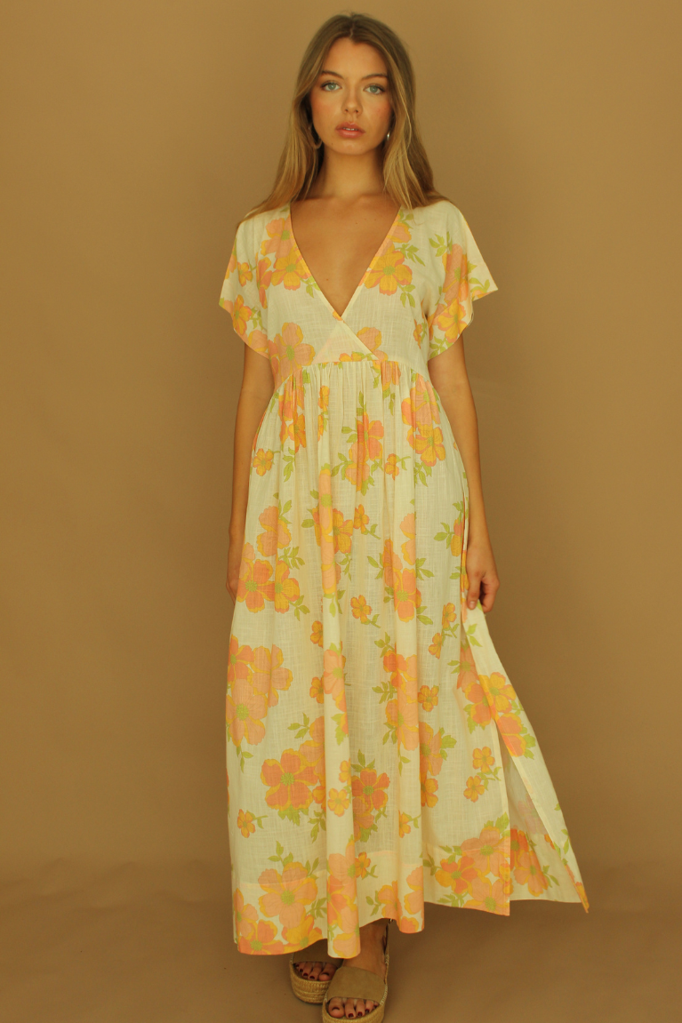 Juliette Dolman Sleeve Maxi Dress - Bloom – Marigold Mustang
