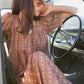 Delilah Smock Midi Dress - Walnut