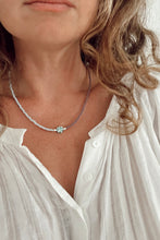 Load image into Gallery viewer, Daisy Bead Marigold Necklace - Lavender &amp; Stone
