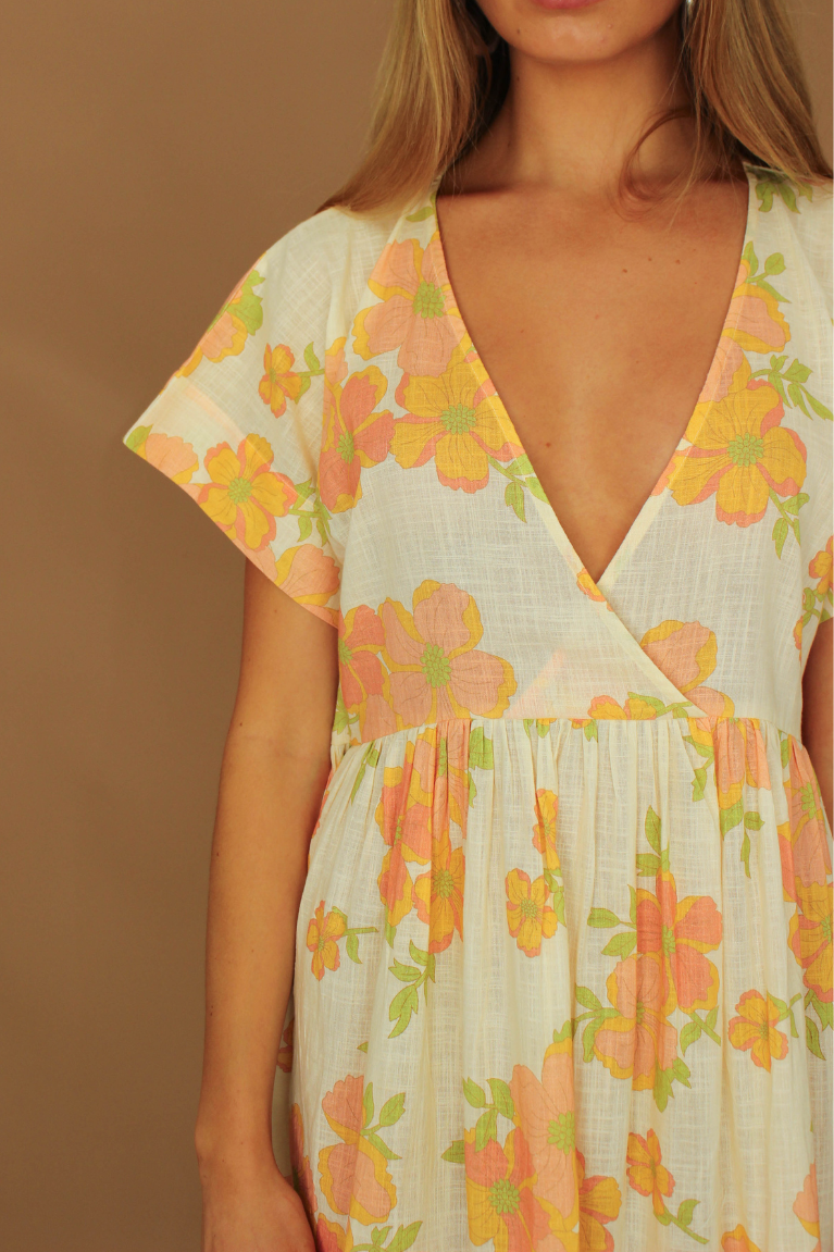 Juliette Dolman Sleeve Maxi Dress - Bloom