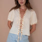 Gabby Tie Blouse - Cream
