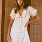 Gabby Collared Mini Dress - Cream