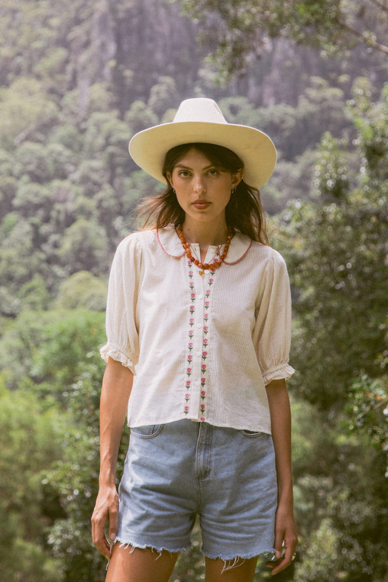 Gabby Blouse - Macadamia