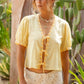 Gabby Tie Blouse - Lemon