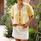 Gabby Tie Blouse - Lemon