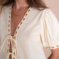 Gabby Tie Blouse - Cream
