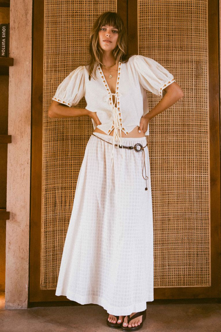 Gabby Tie Blouse - Cream