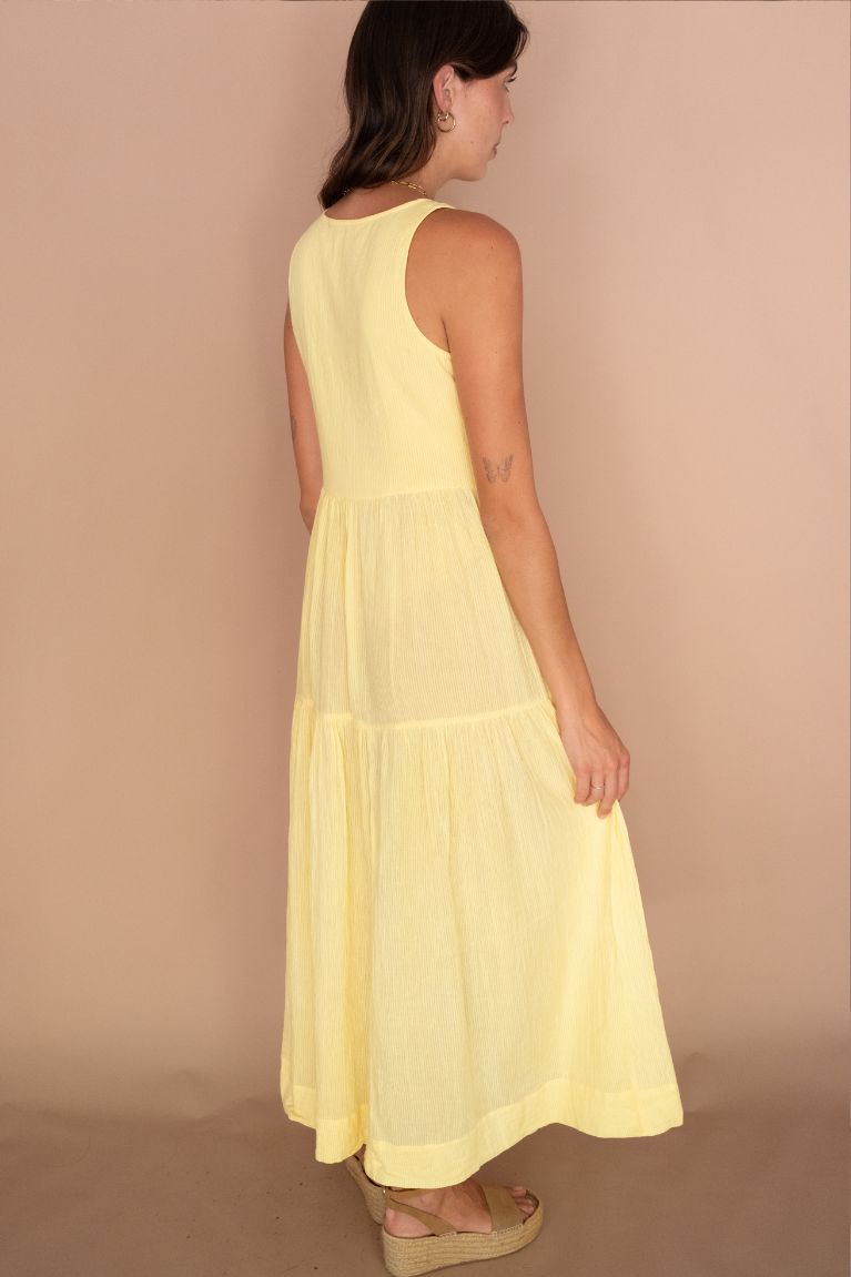 Gabby Midi Dress - Lemon
