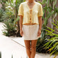 Gabby Tie Blouse - Lemon