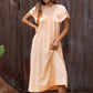 Betty Embroidered Midi Dress - Apricot