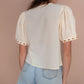 Gabby Tie Blouse - Cream