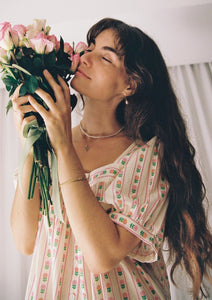 Delilah Stripe Mini Dress - Rose