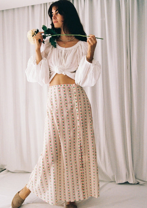 Delilah Stripe Maxi Skirt - Rose